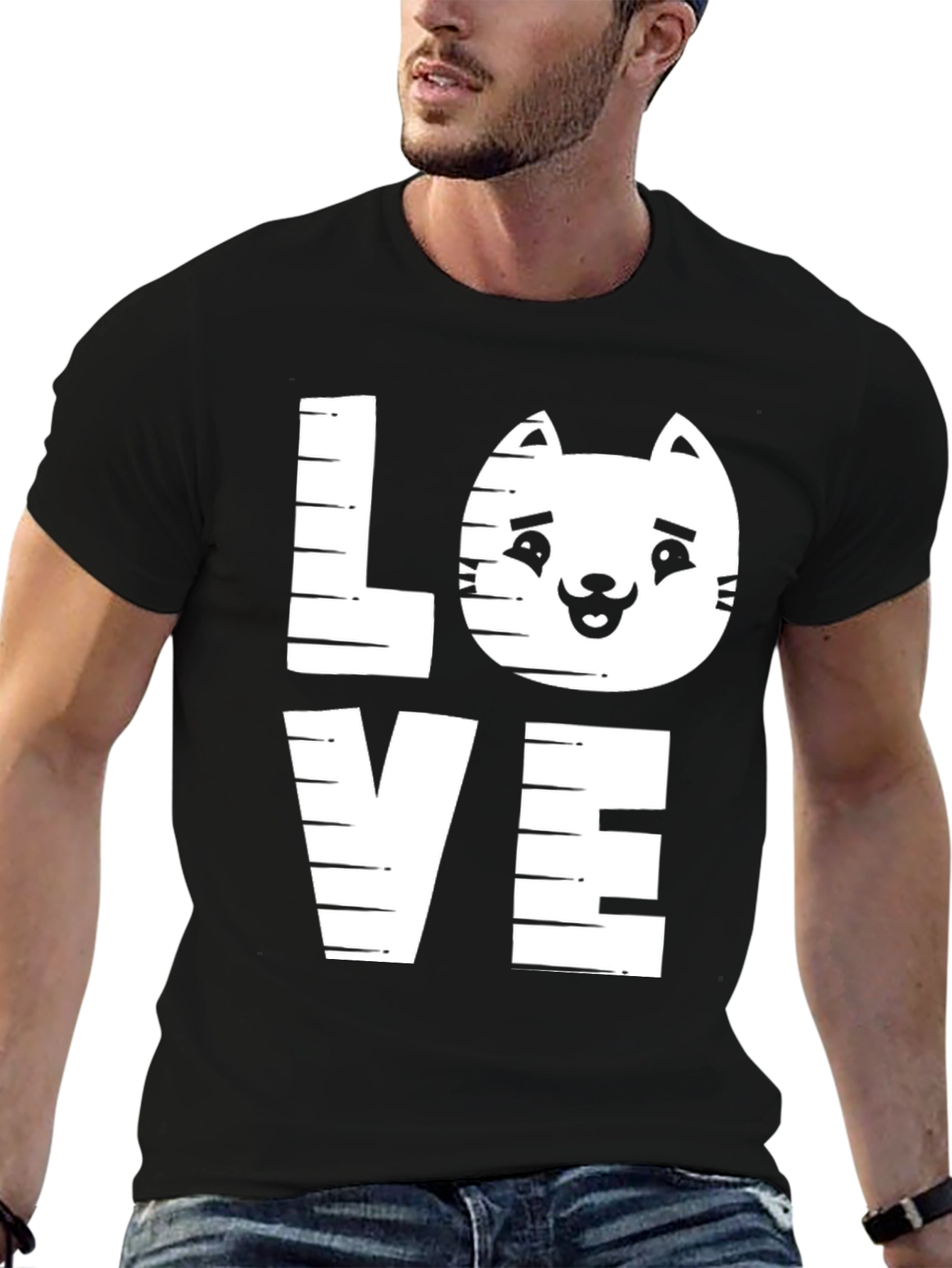 Cat Lover Tee - LOVE Graphic Print Shirt