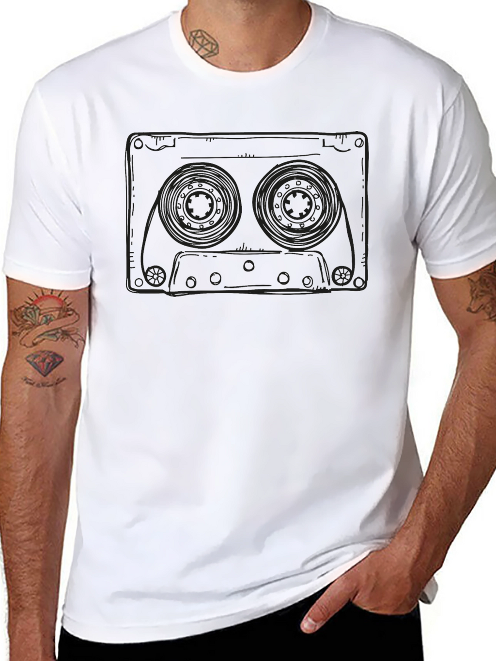 Retro Cassette Tape Graphic Tee - Classic Music Lover