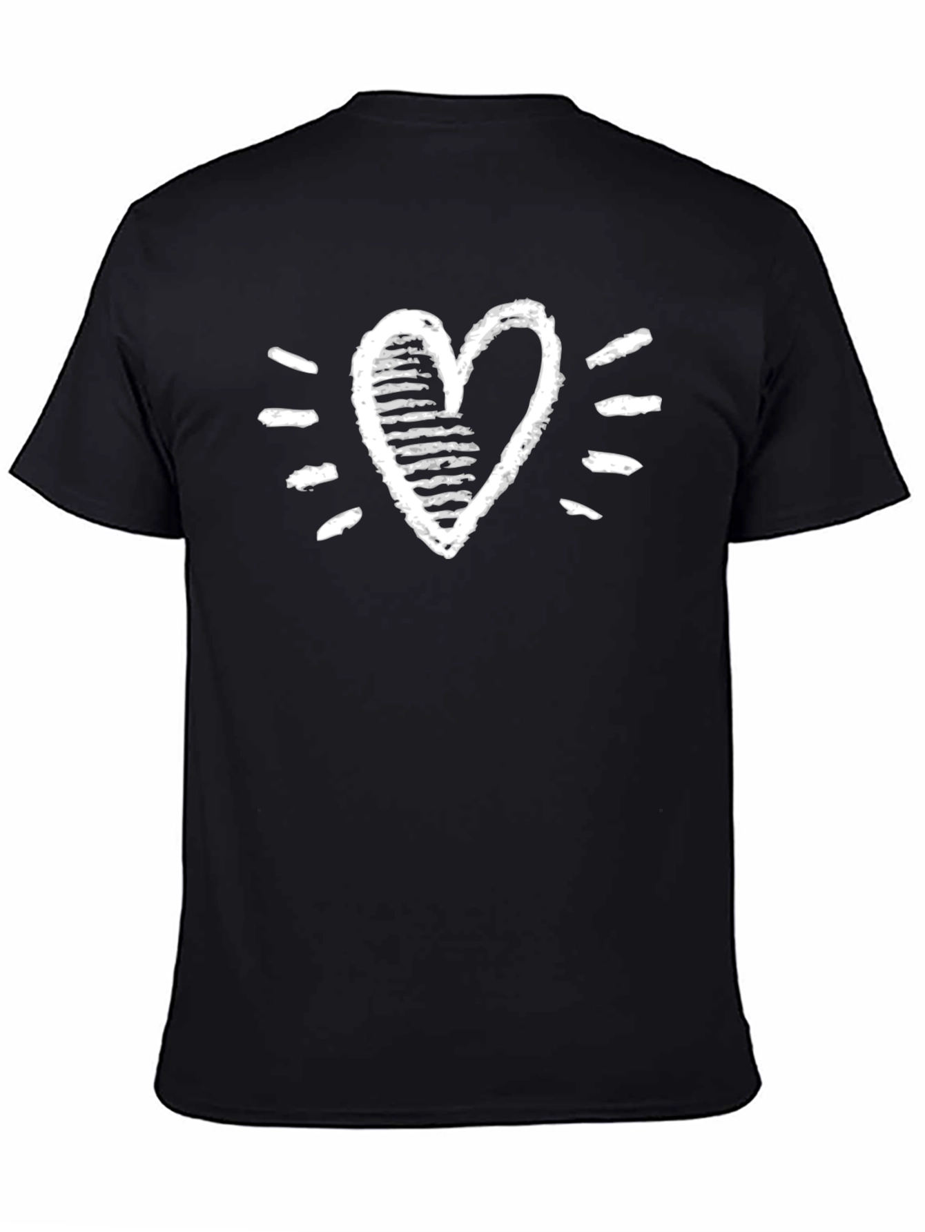 Heart Graphic Tee - Stylish Black Cotton T-Shirt