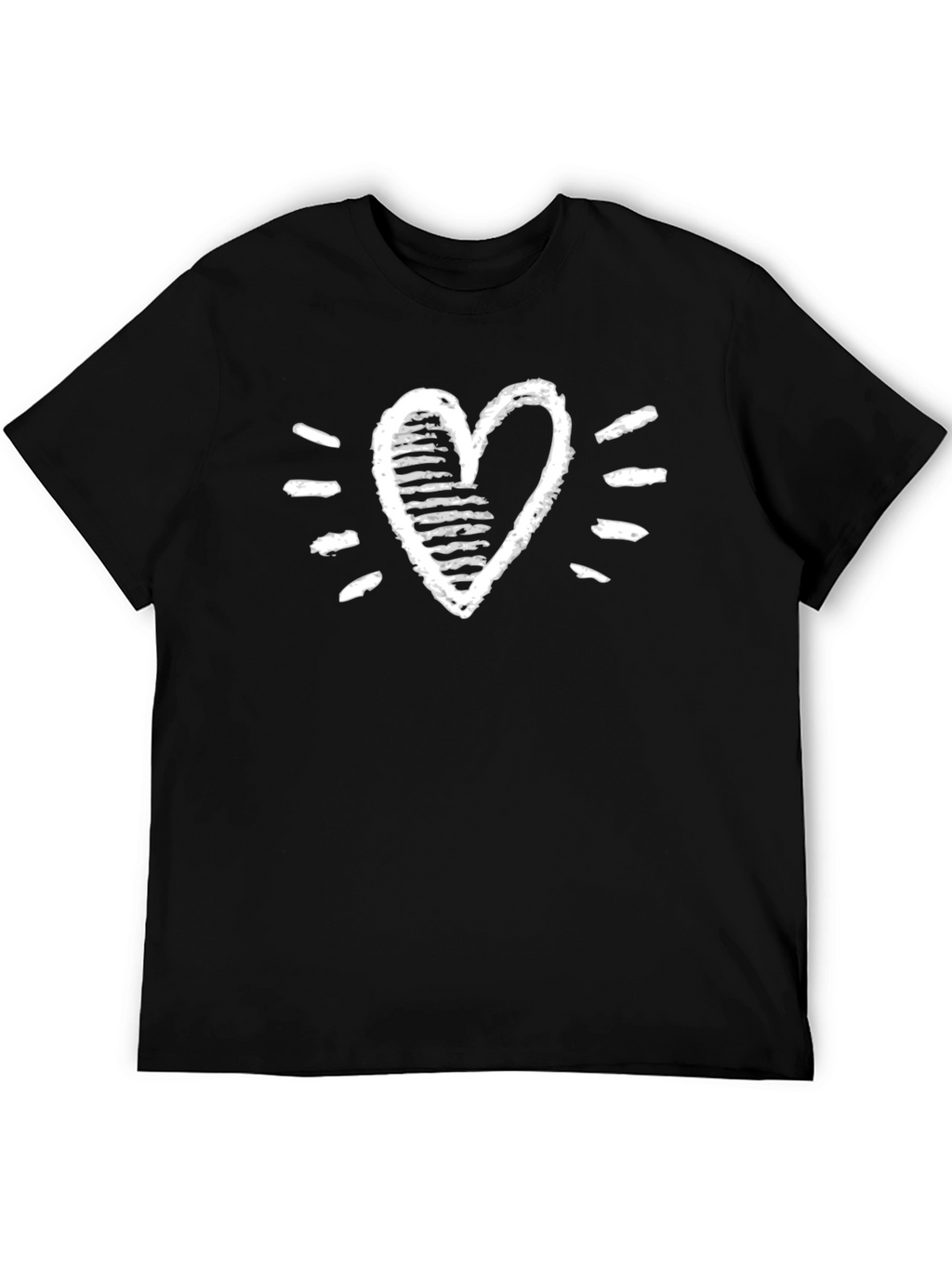Heart Graphic Tee - Stylish Black Cotton T-Shirt