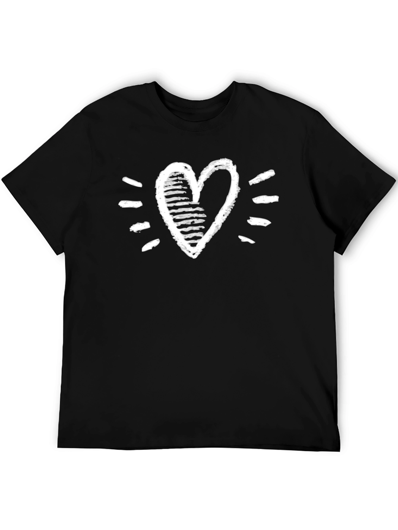 Heart Graphic Tee - Stylish Black Cotton T-Shirt