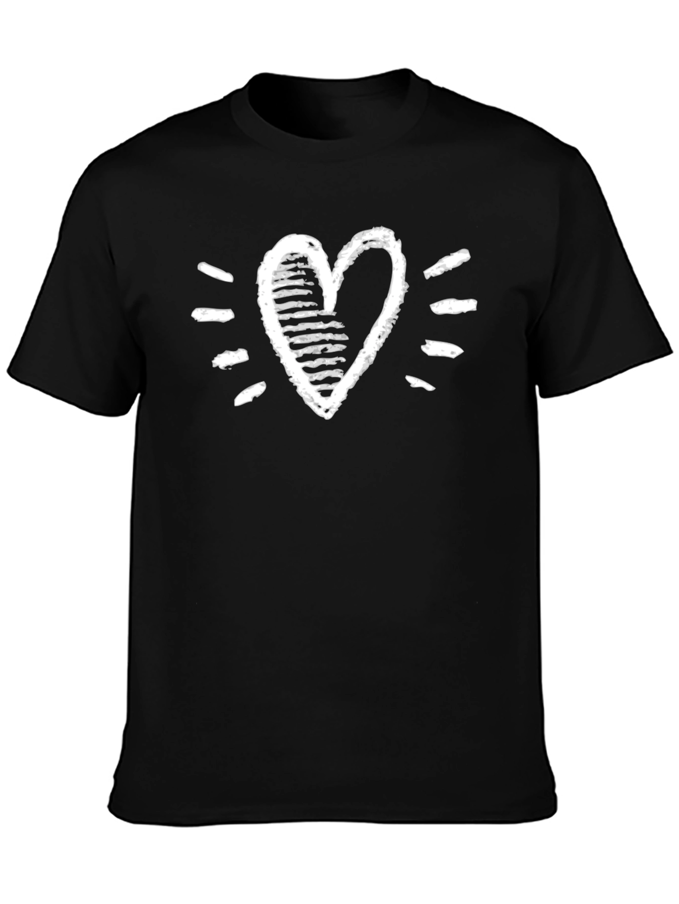 Heart Graphic Tee - Stylish Black Cotton T-Shirt