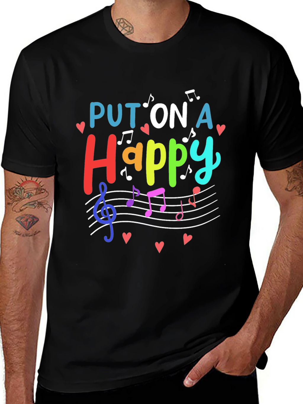 Put On A Happy T-Shirt - Music Lover Tee