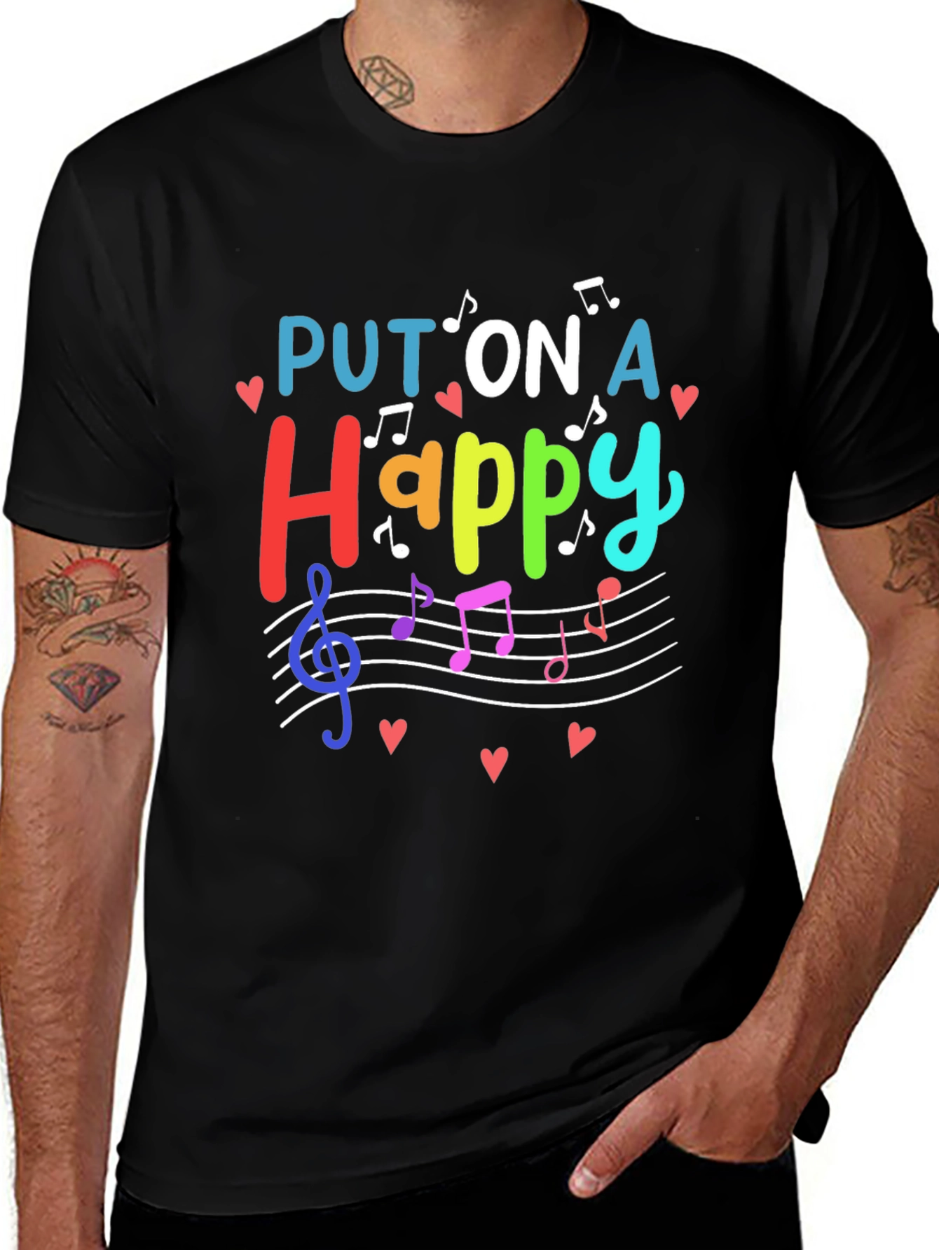Put On A Happy T-Shirt - Music Lover Tee