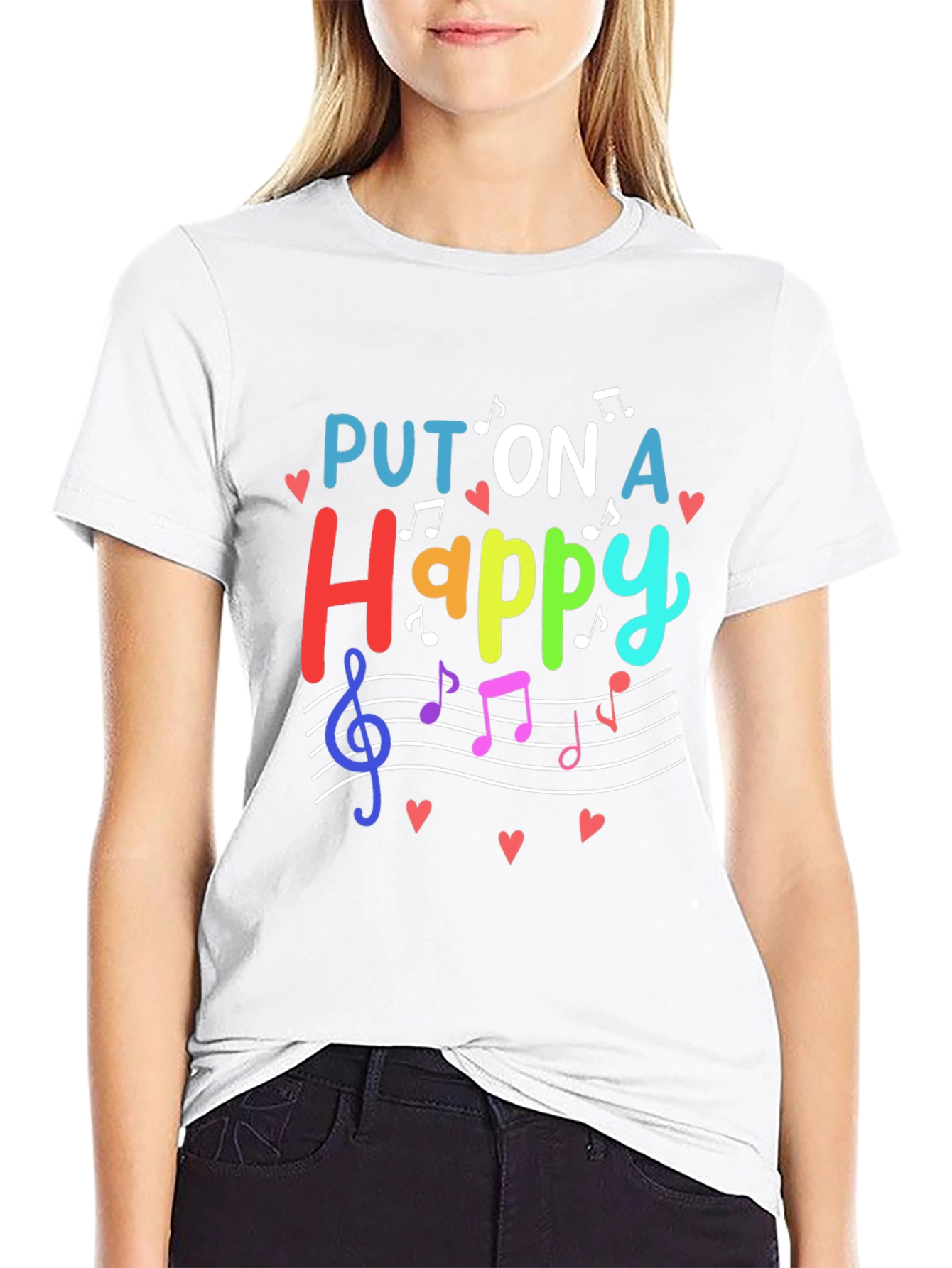 Put On A Happy T-Shirt - Music Lover Tee
