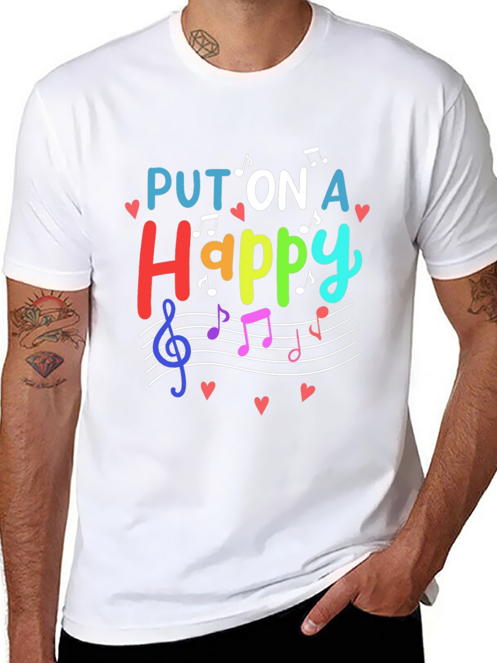 Put On A Happy T-Shirt - Music Lover Tee