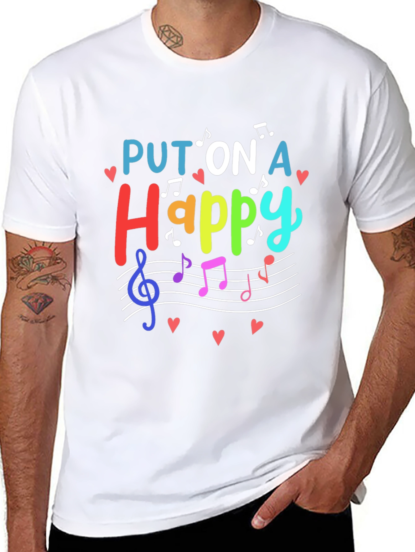 Put On A Happy T-Shirt - Music Lover Tee