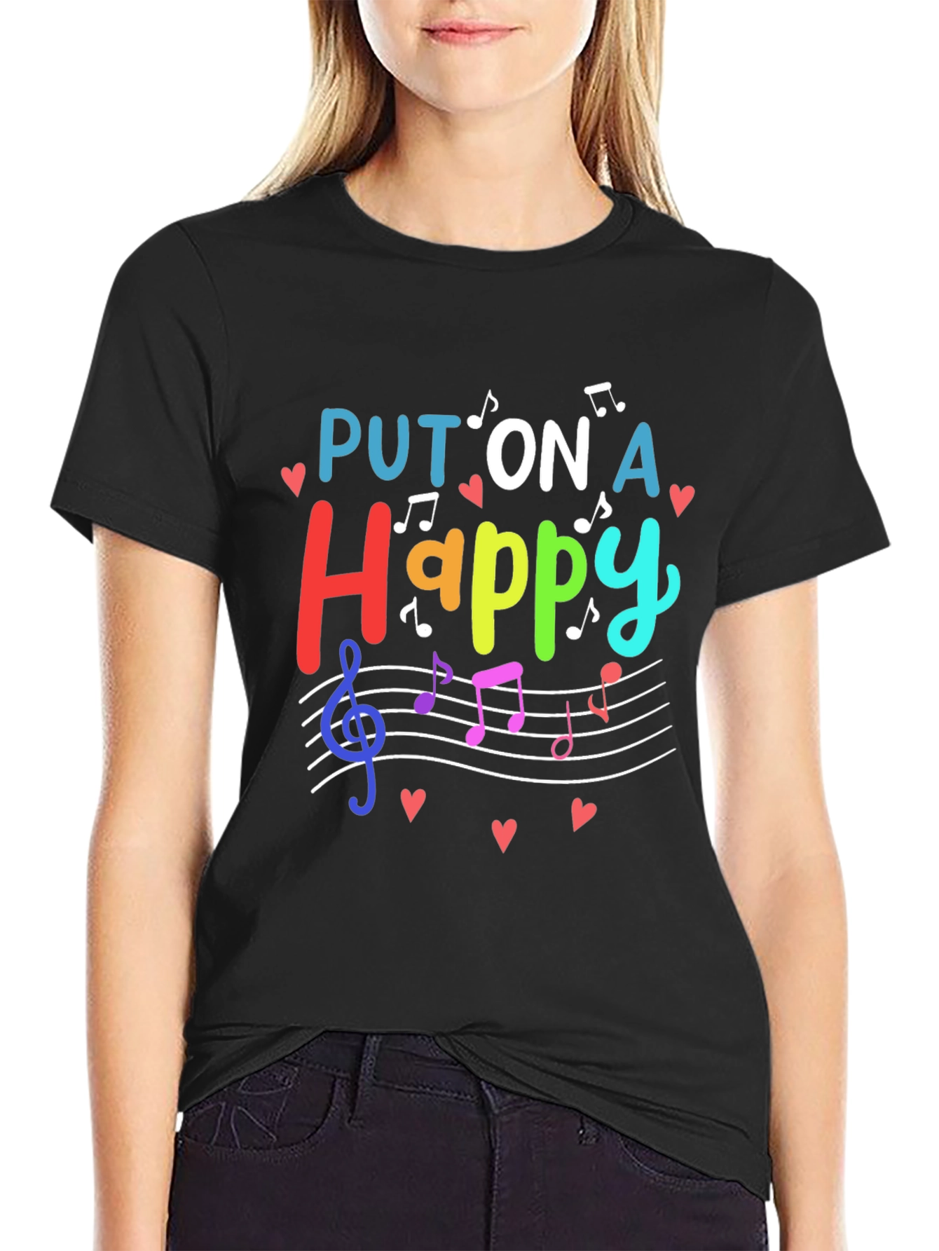 Put On A Happy T-Shirt - Music Lover Tee