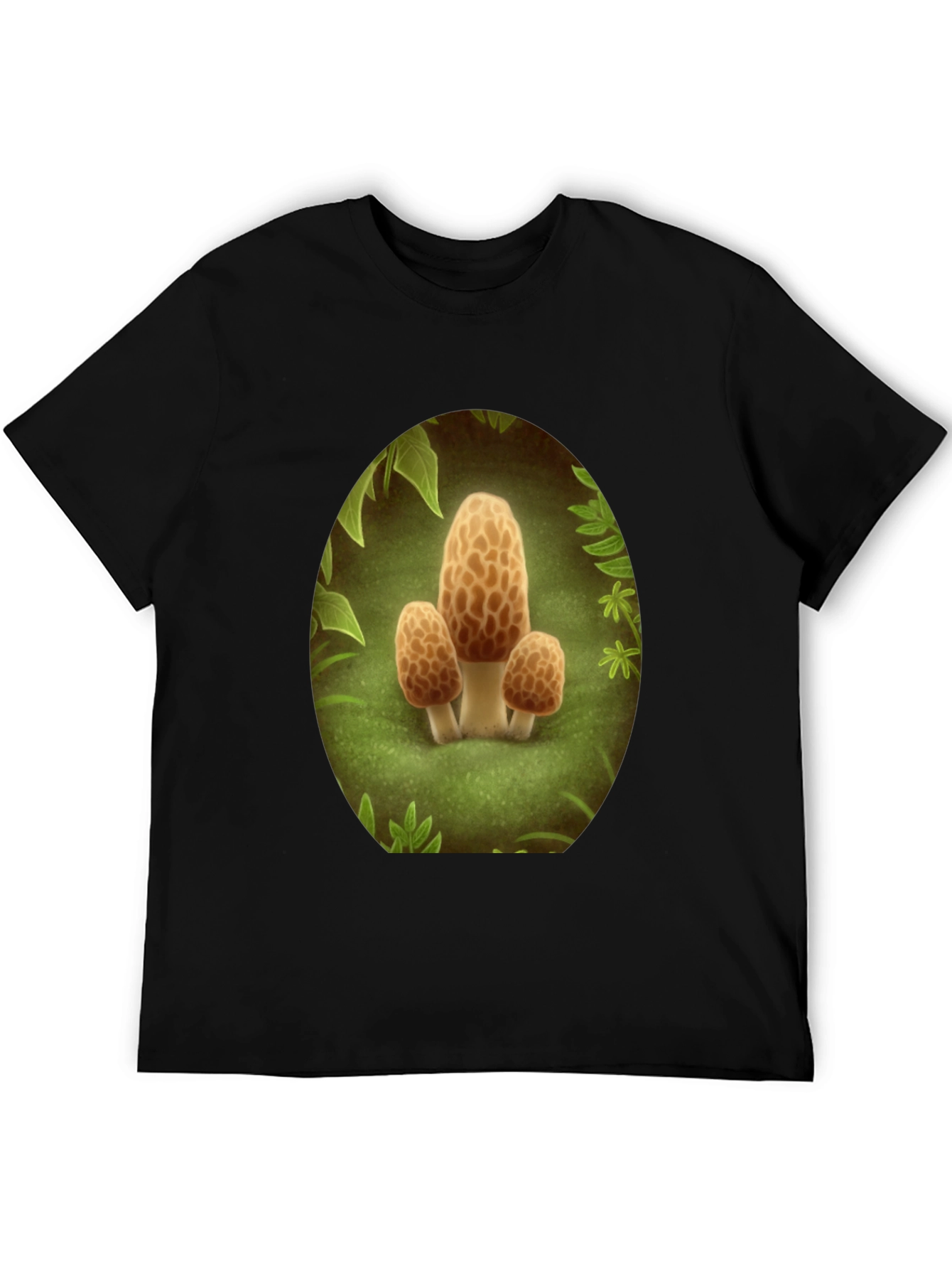 Mushroom Crewneck T-Shirt - Funky Forest Design