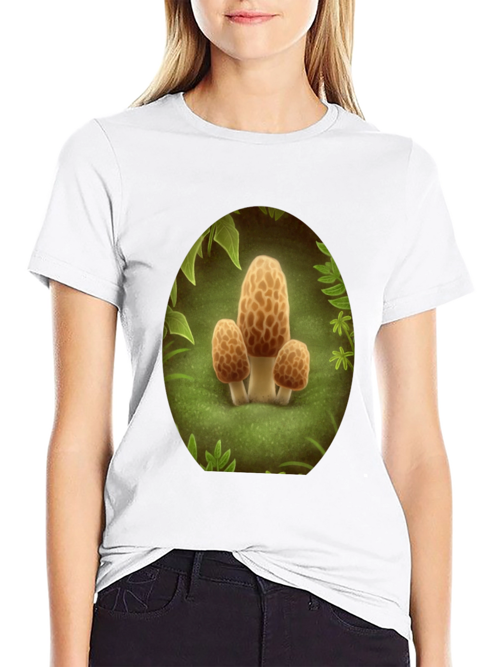 Mushroom Crewneck T-Shirt - Funky Forest Design