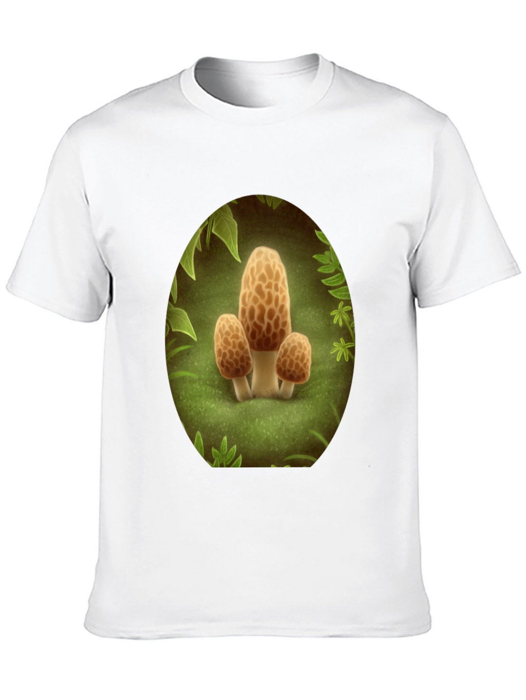 Mushroom Crewneck T-Shirt - Funky Forest Design