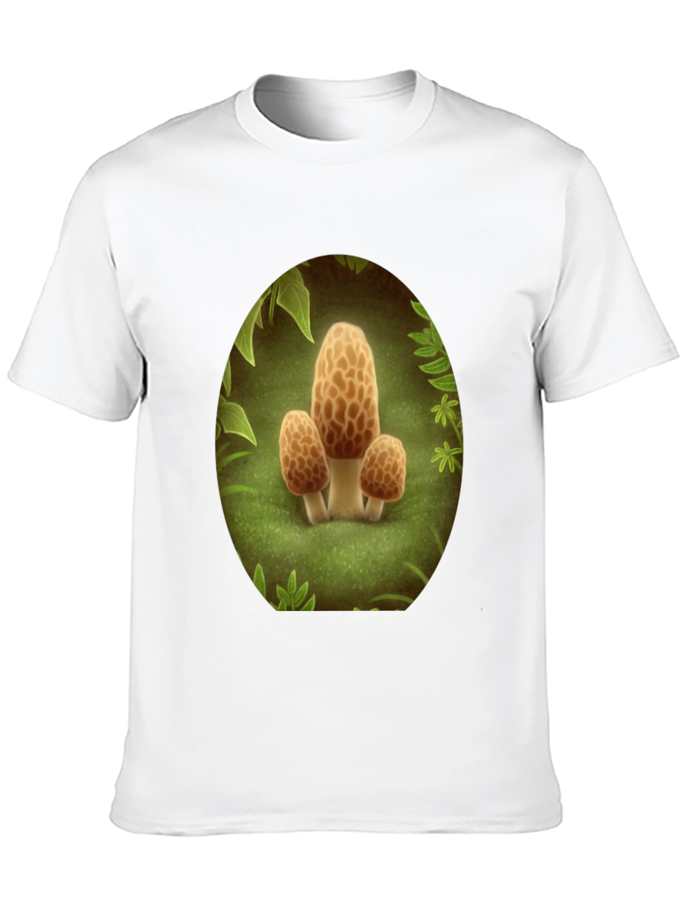 Mushroom Crewneck T-Shirt - Funky Forest Design