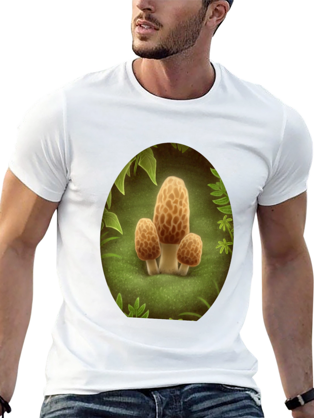 Mushroom Crewneck T-Shirt - Funky Forest Design