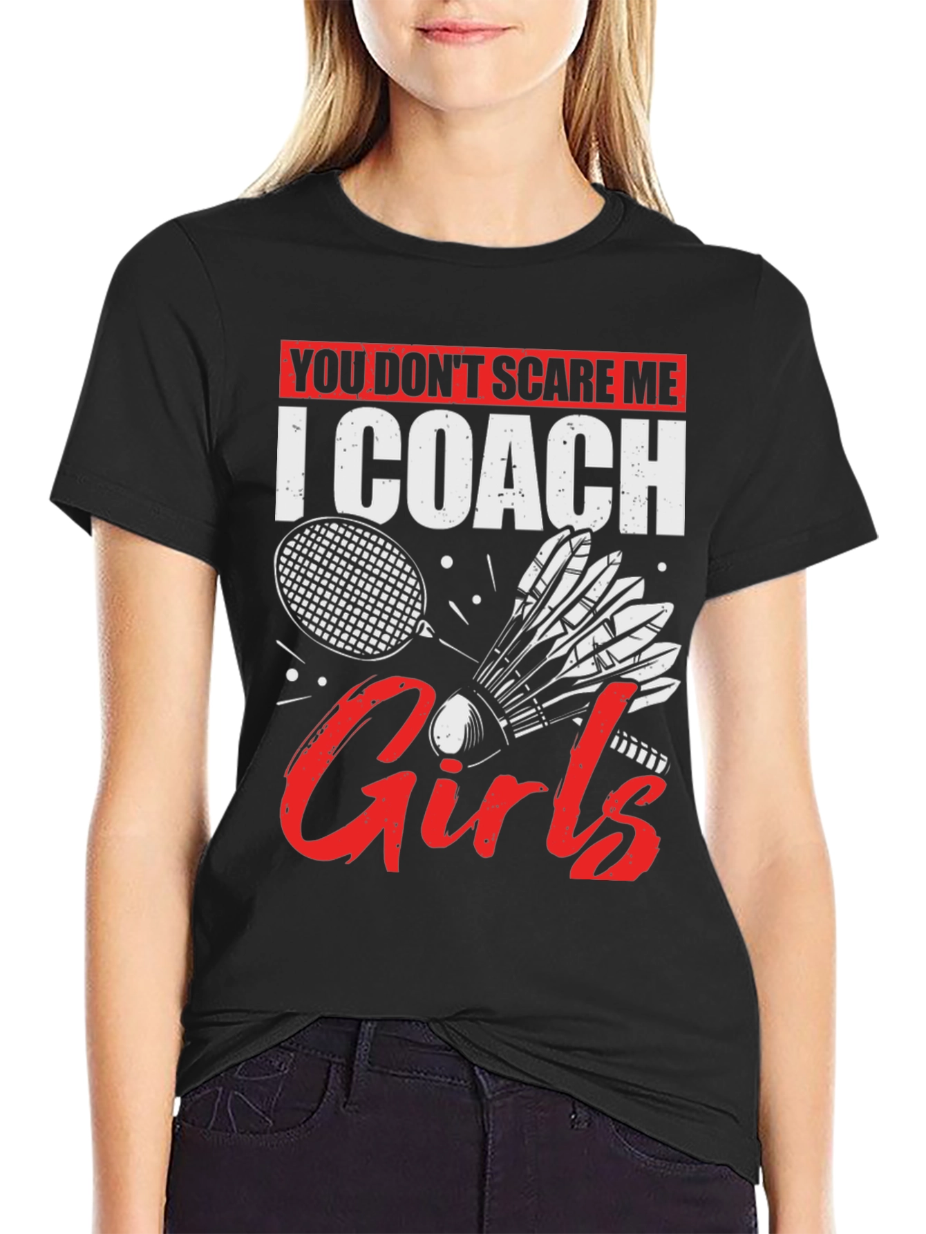 I Coach Girls Badminton T-Shirt