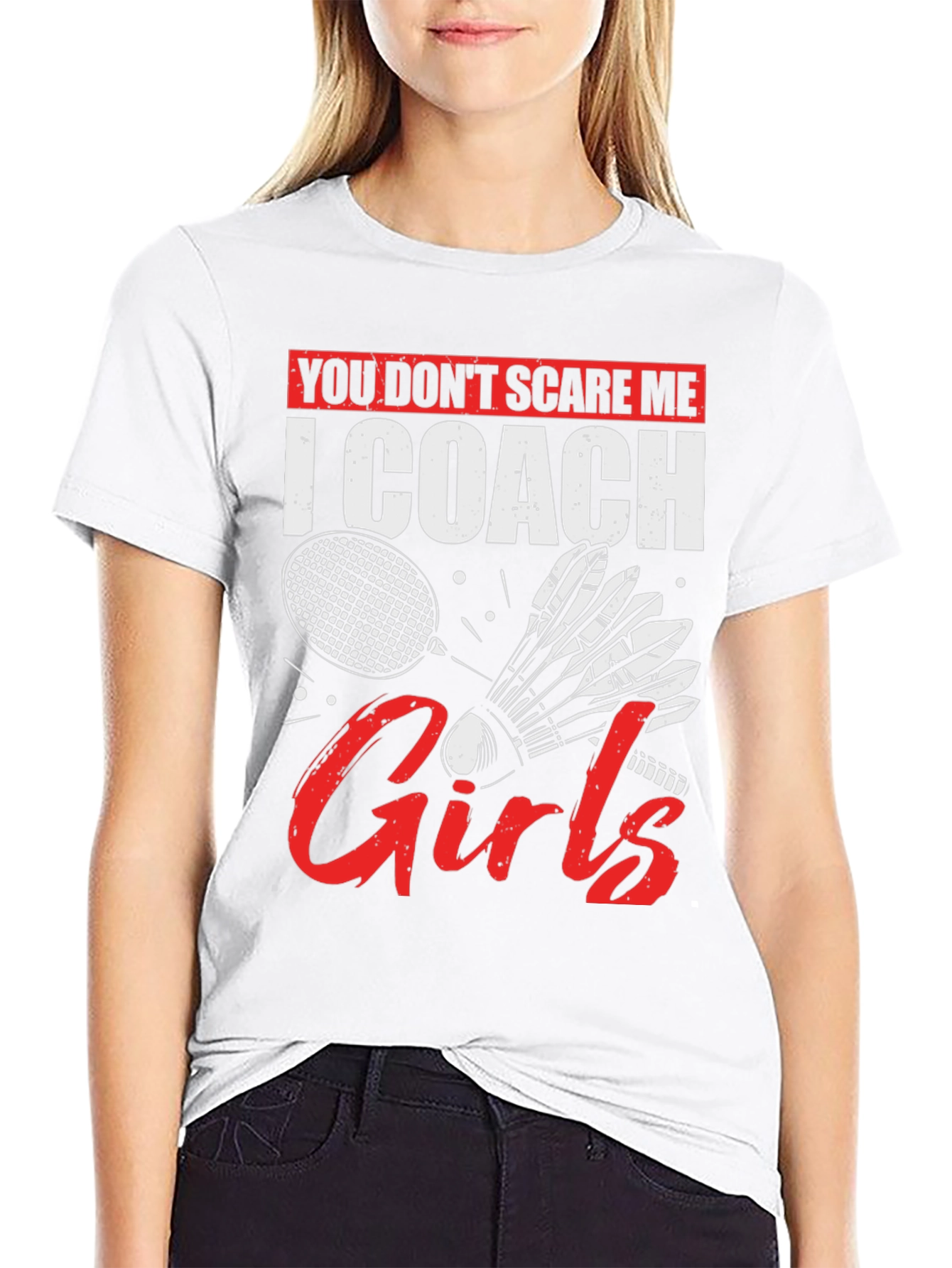 I Coach Girls Badminton T-Shirt