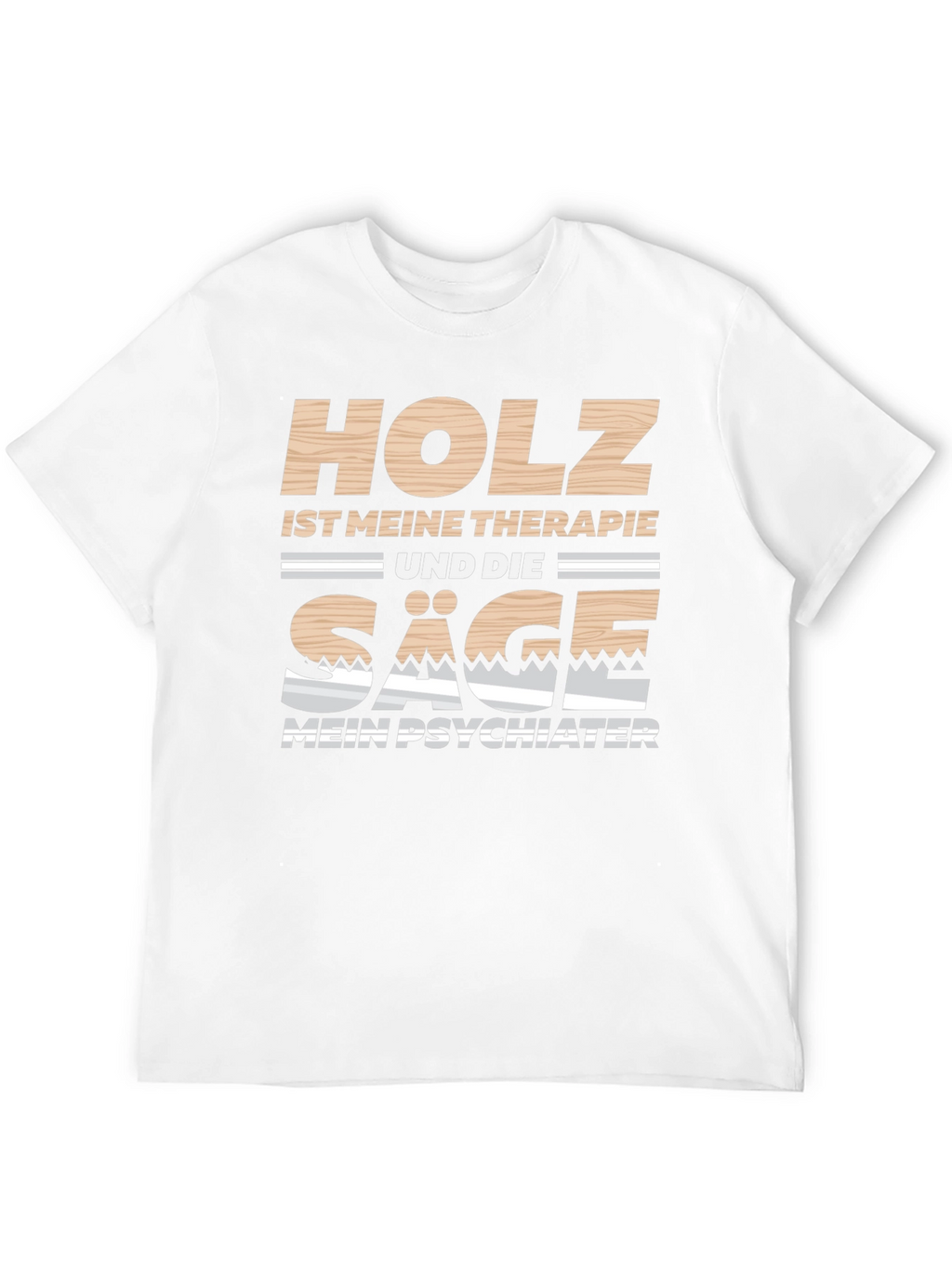 Holz Ist Meine Therapie Black T-Shirt