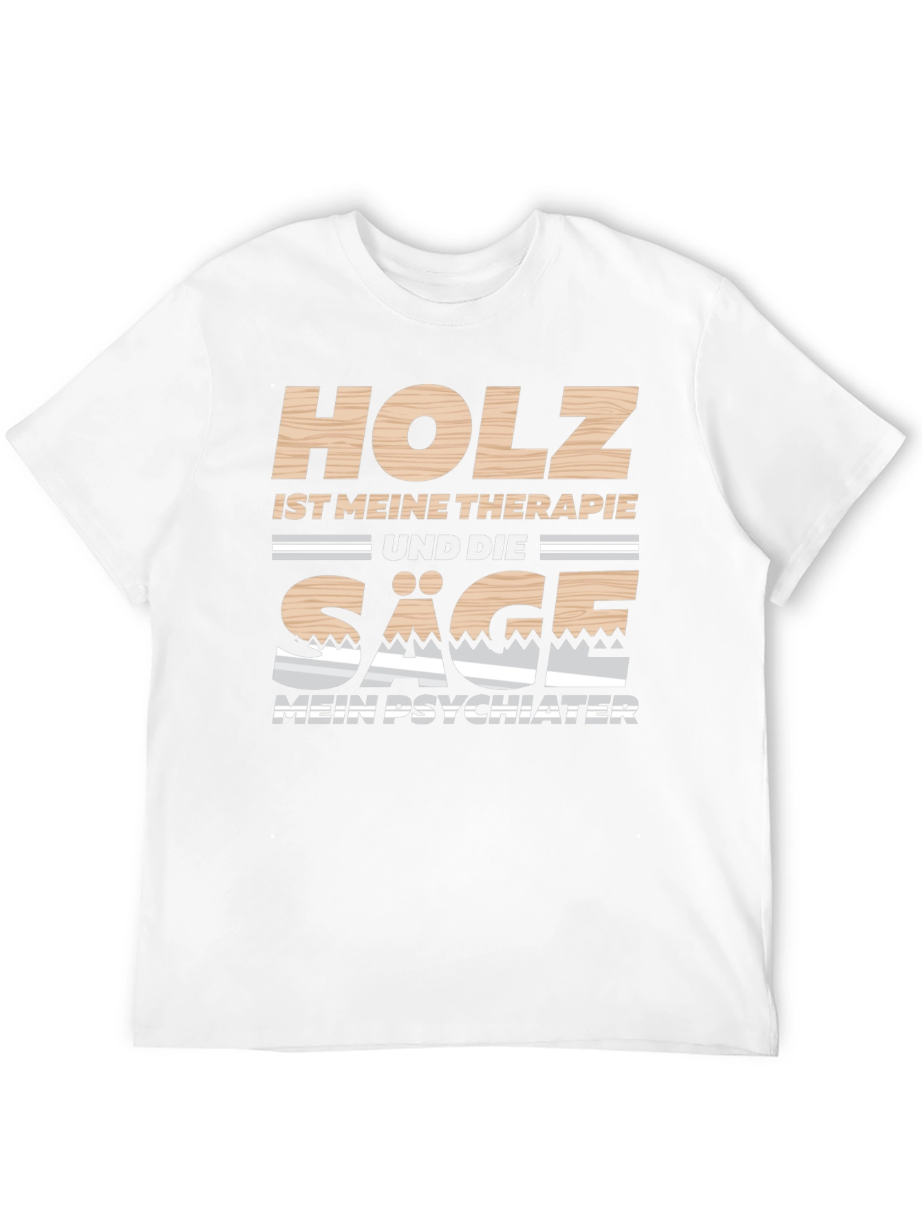 Holz Ist Meine Therapie Black T-Shirt