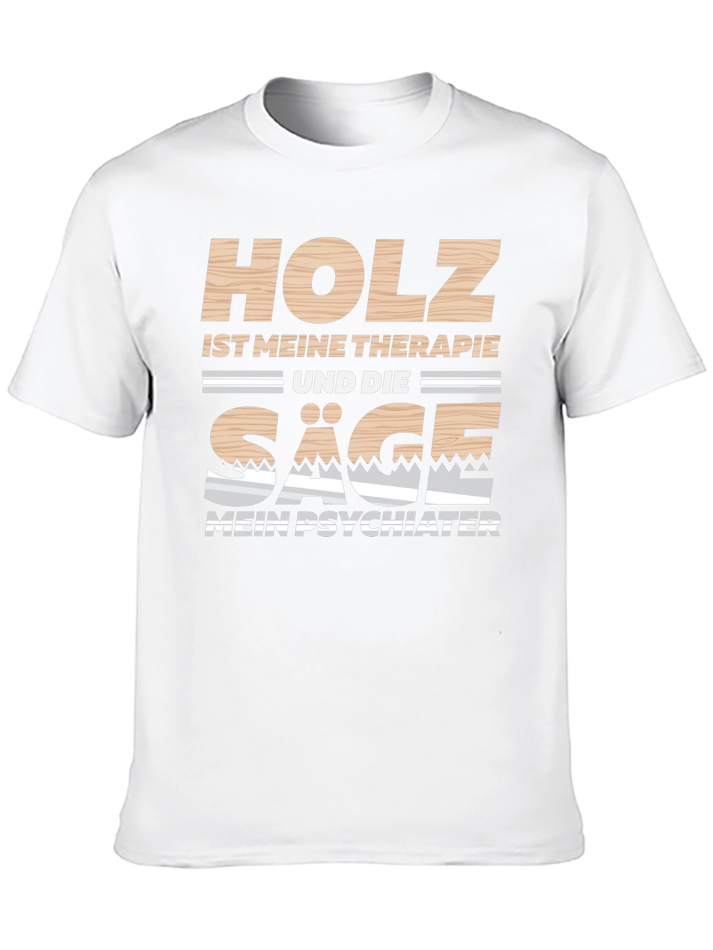 Holz Ist Meine Therapie Black T-Shirt