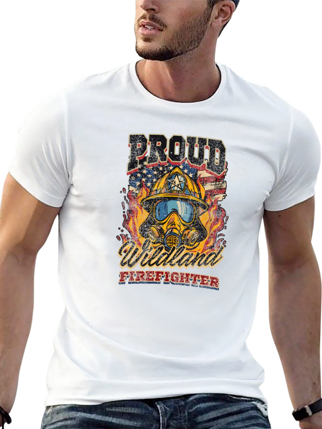 Proud Wildland Firefighter Graphic T-Shirt