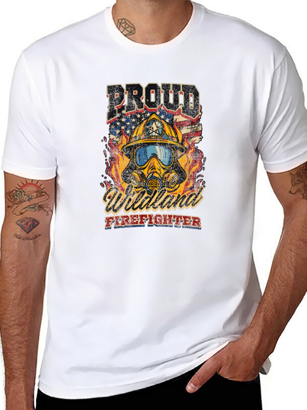 Proud Wildland Firefighter Graphic T-Shirt