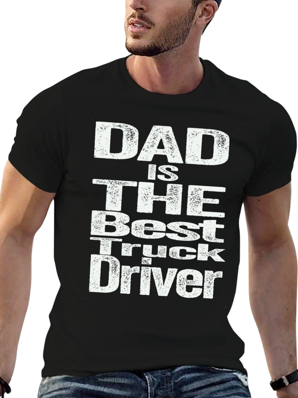 Dad Best Truck Driver T-Shirt - Black