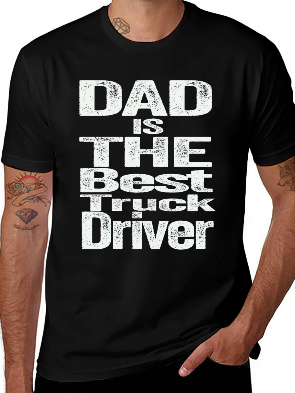 Dad Best Truck Driver T-Shirt - Black