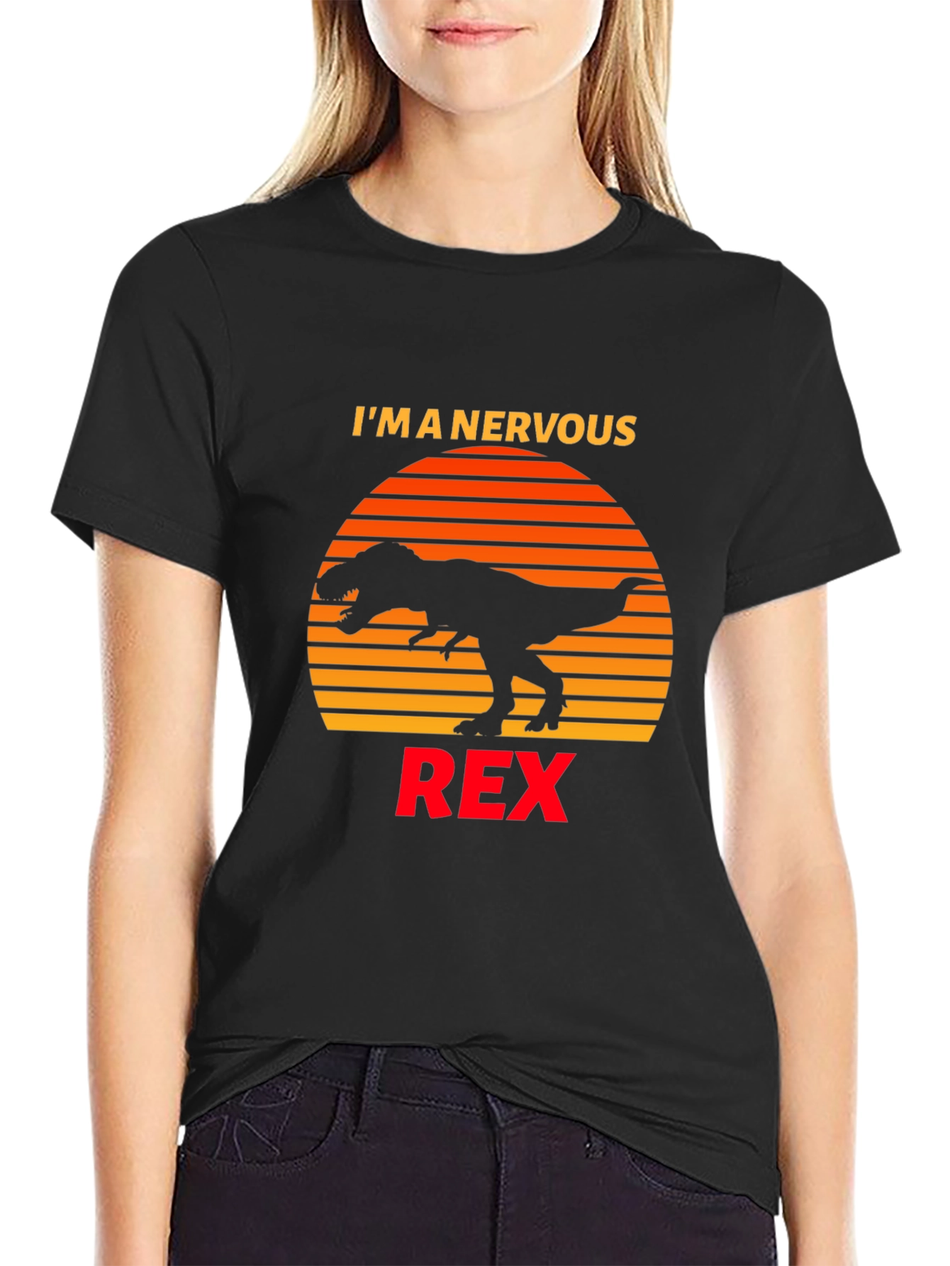 Nervous Rex T-Shirt Dinosaur Graphic Tee