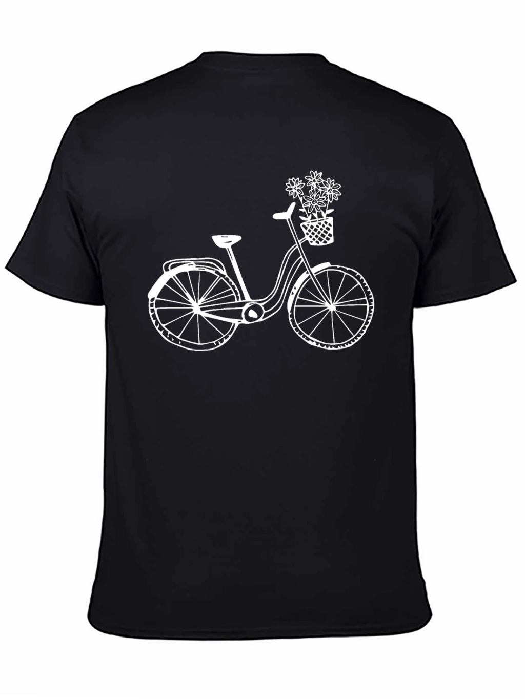 Stylish Black T-Shirt with Bicycle Graphic