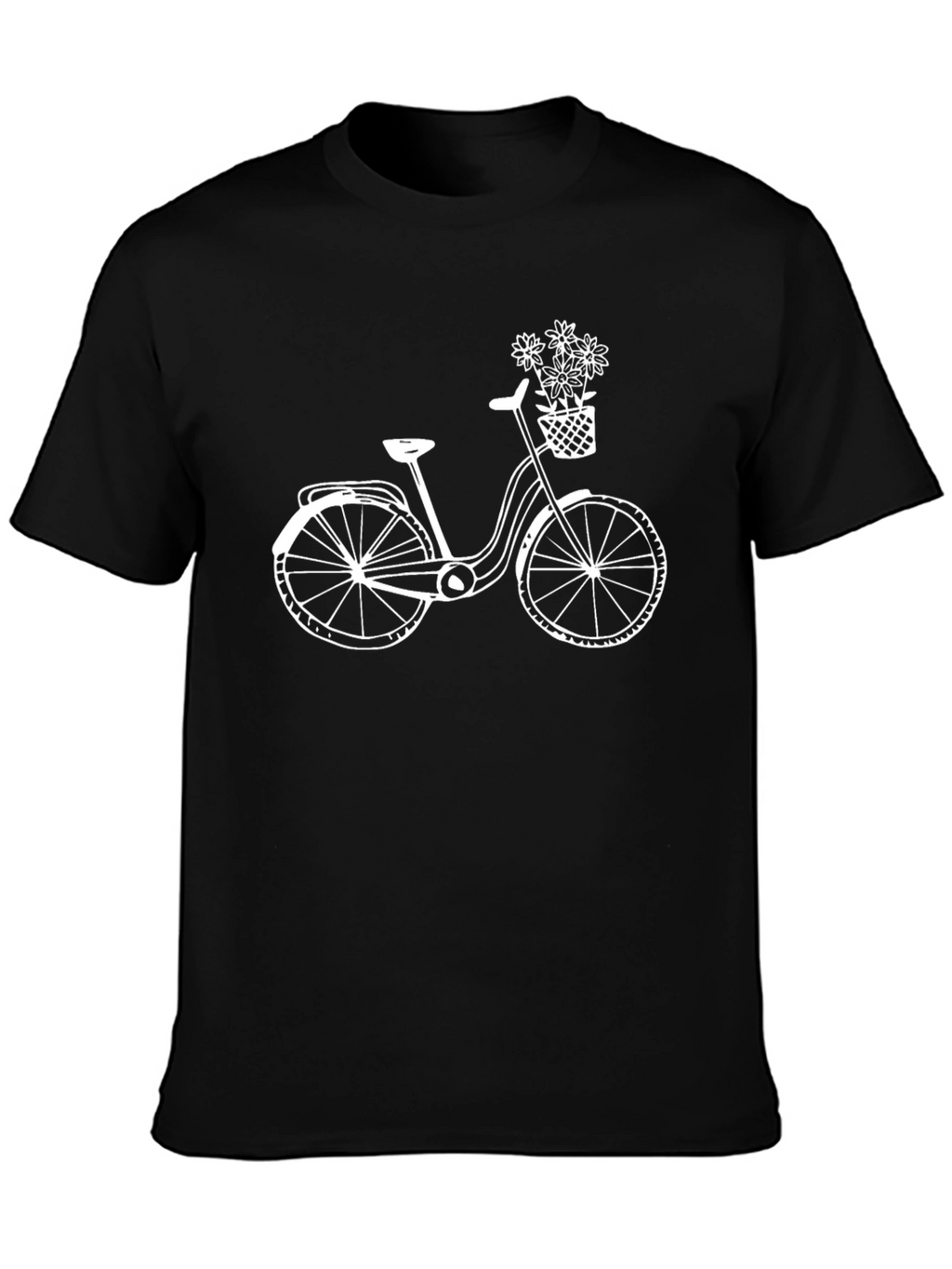 Stylish Black T-Shirt with Bicycle Graphic