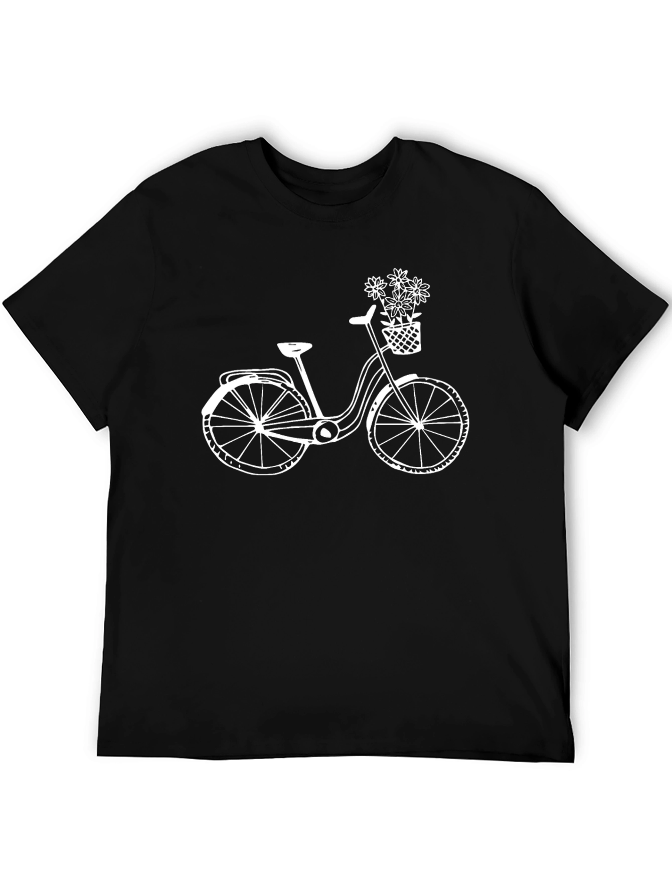 Stylish Black T-Shirt with Bicycle Graphic