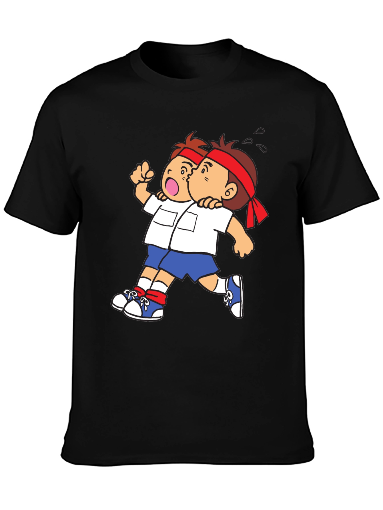 Cartoon Character Graphic Print Black T-Shirt