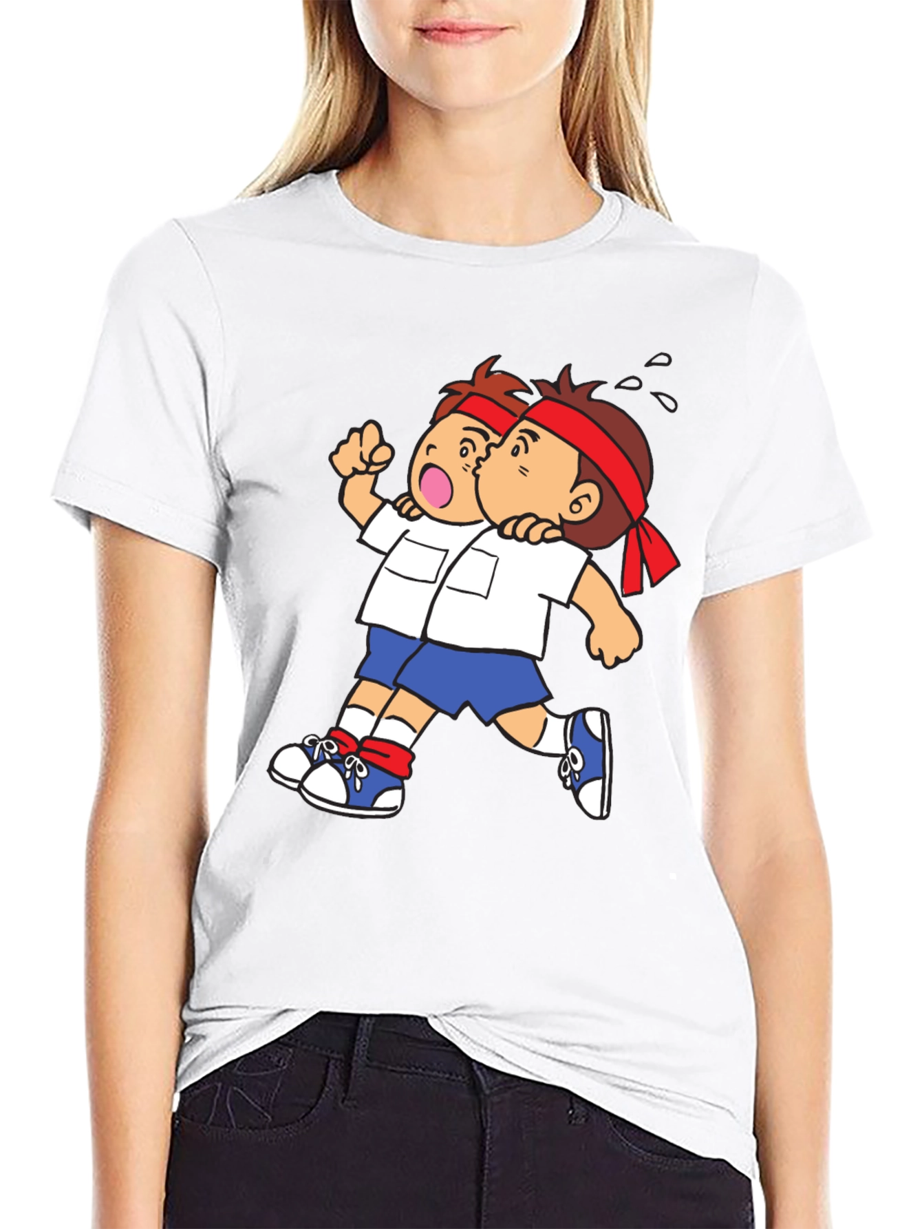 Cartoon Character Graphic Print Black T-Shirt