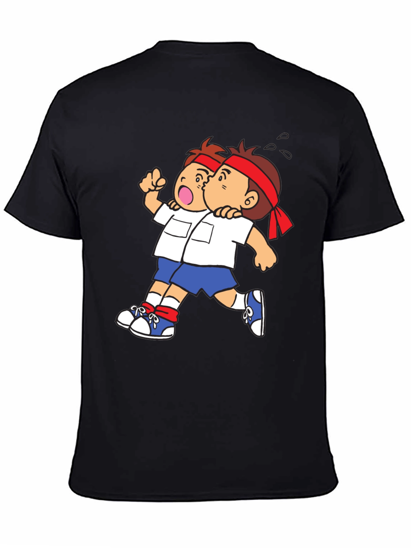 Cartoon Character Graphic Print Black T-Shirt