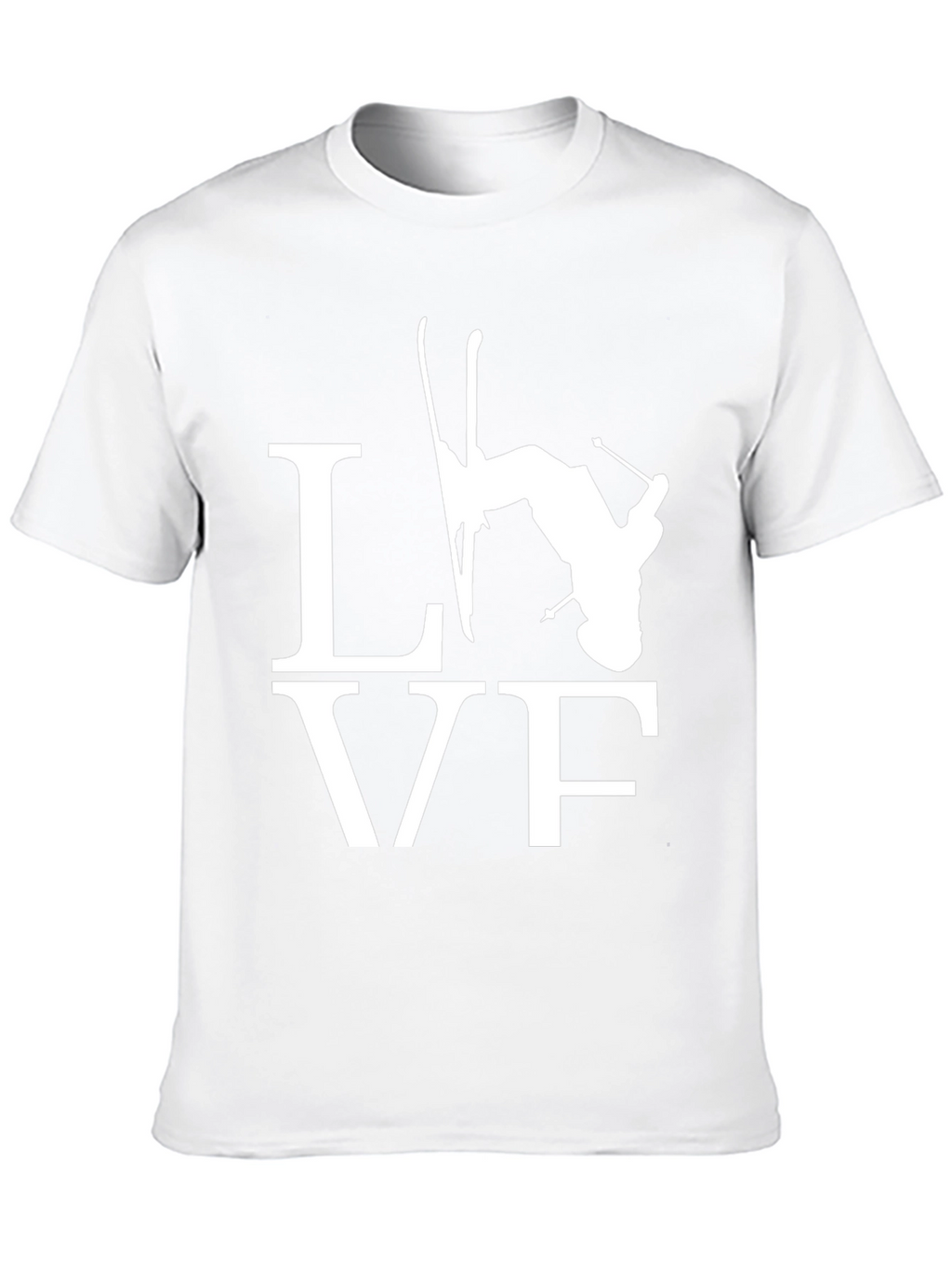 Skiing LOVE Graphic Tee - Black Cotton Blend