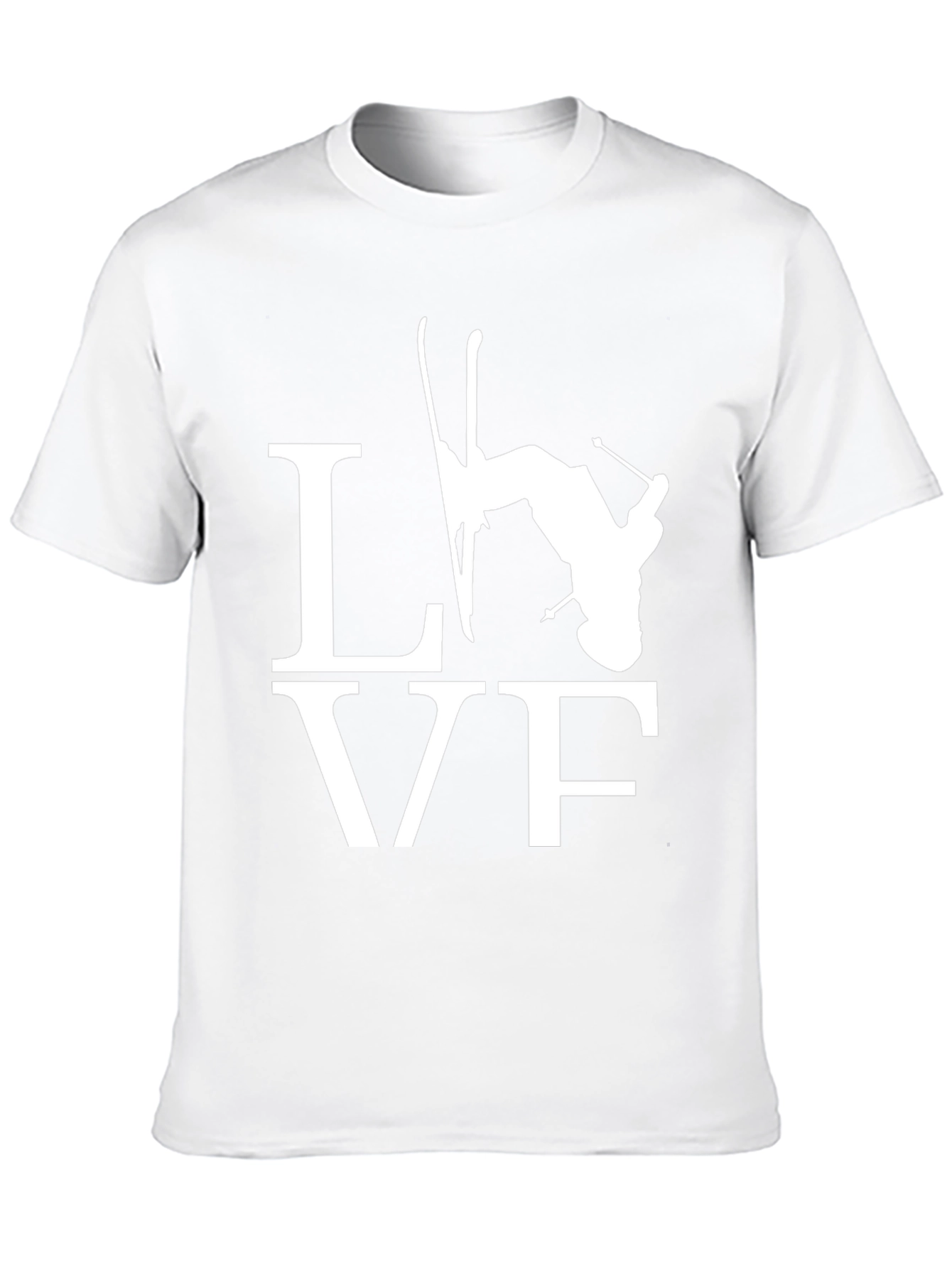 Skiing LOVE Graphic Tee - Black Cotton Blend