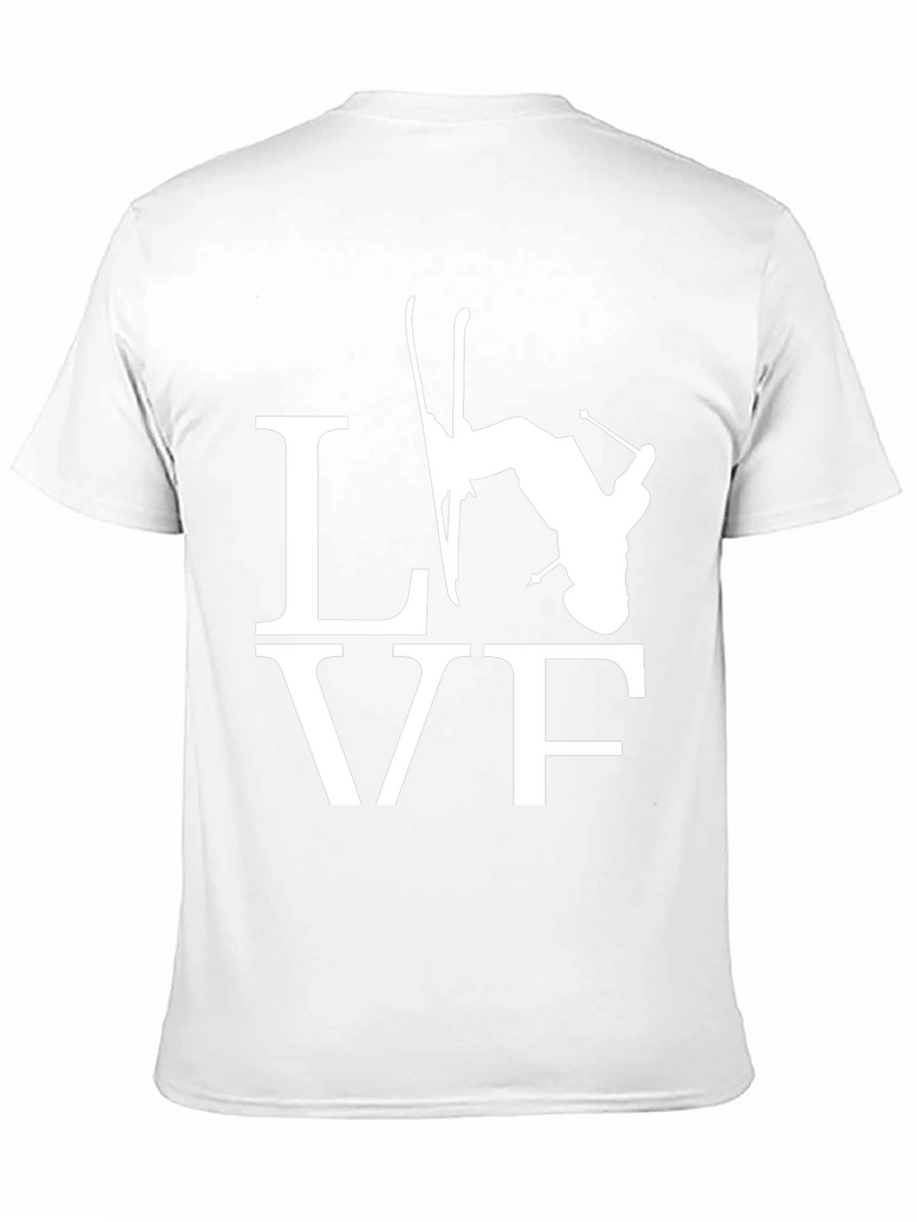 Skiing LOVE Graphic Tee - Black Cotton Blend