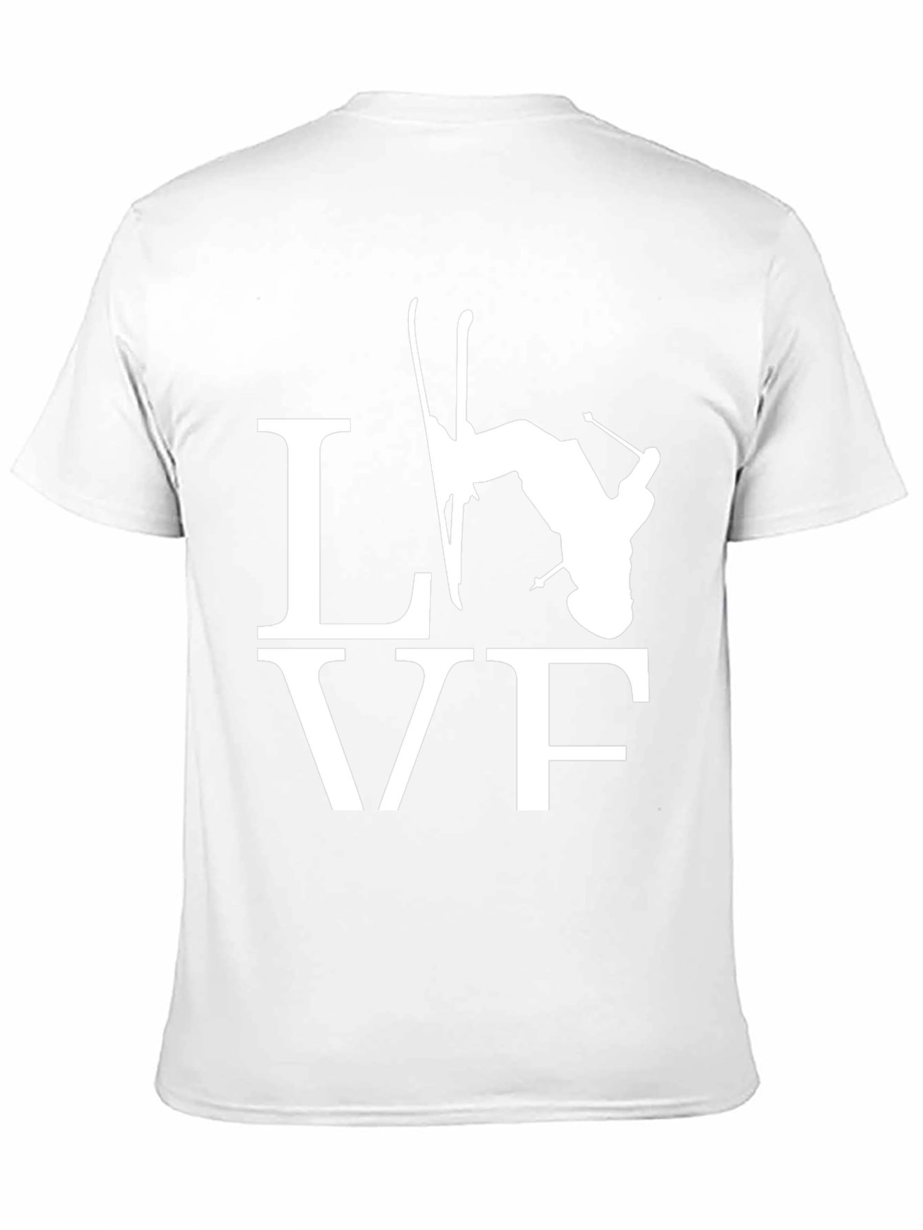 Skiing LOVE Graphic Tee - Black Cotton Blend