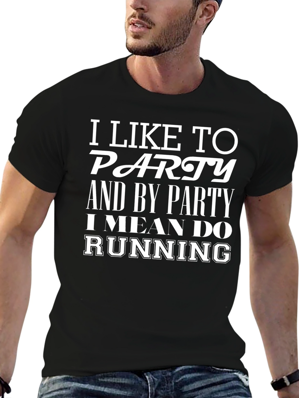 Funny Running T-Shirt: I Like To Party