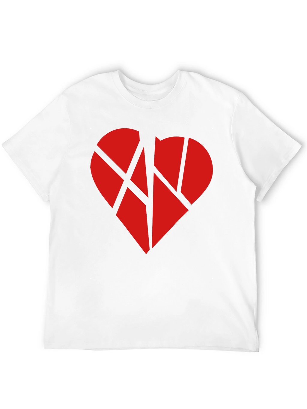 Broken Heart Graphic Tee - Black Cotton Casual T-Shirt
