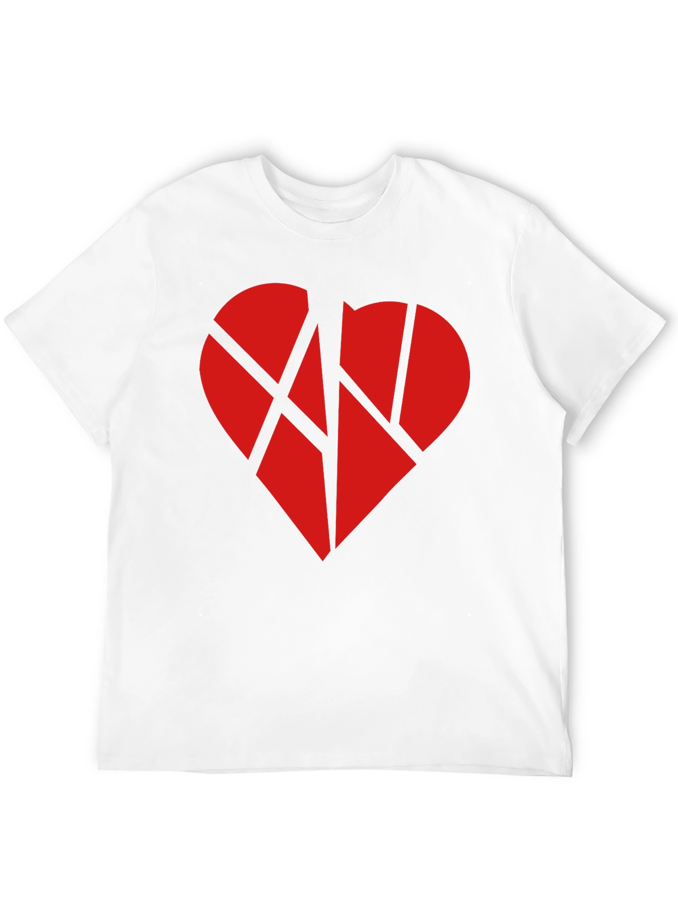 Broken Heart Graphic Tee - Black Cotton Casual T-Shirt