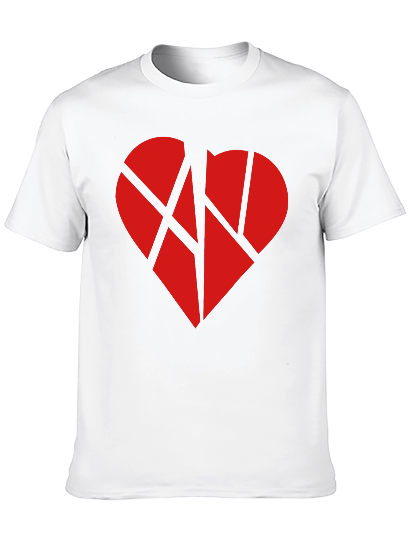 Broken Heart Graphic Tee - Black Cotton Casual T-Shirt