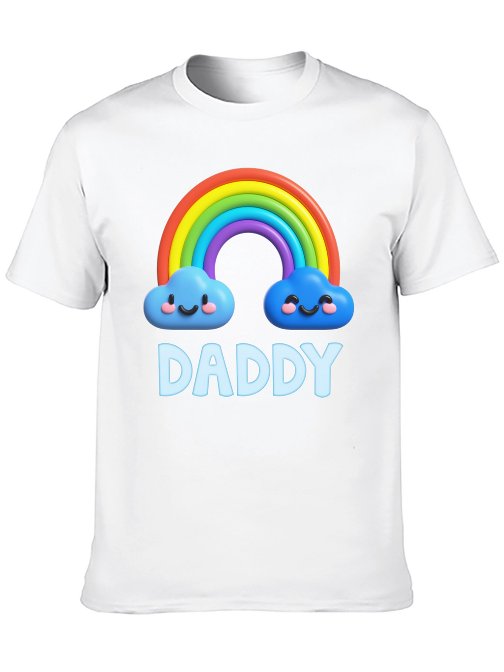 Cute Daddy Rainbow Cloud Graphic T-Shirt