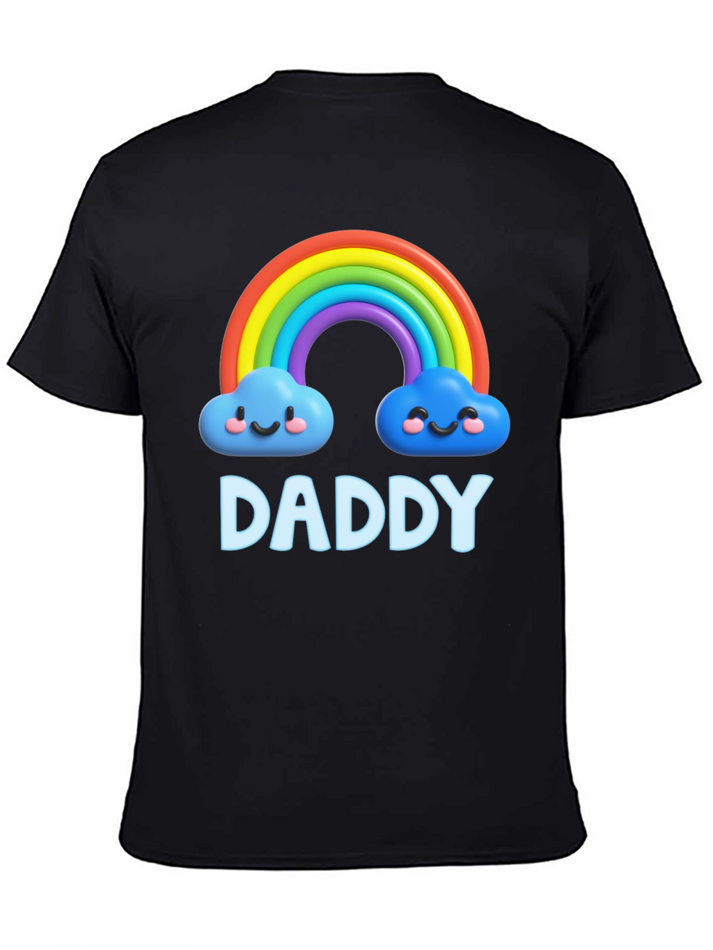 Cute Daddy Rainbow Cloud Graphic T-Shirt
