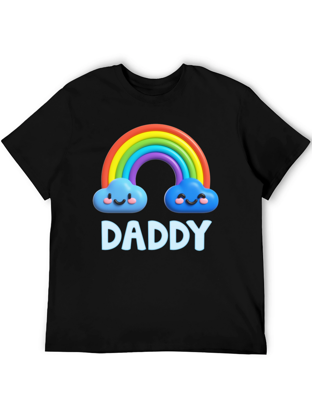 Cute Daddy Rainbow Cloud Graphic T-Shirt