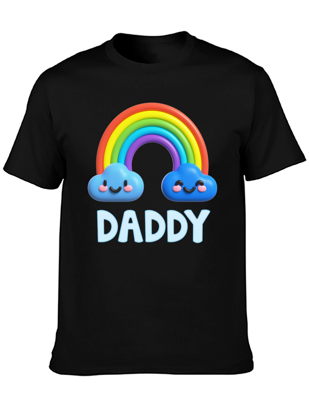 Cute Daddy Rainbow Cloud Graphic T-Shirt