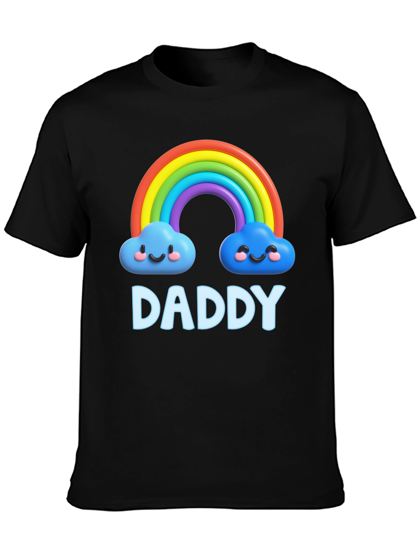 Cute Daddy Rainbow Cloud Graphic T-Shirt