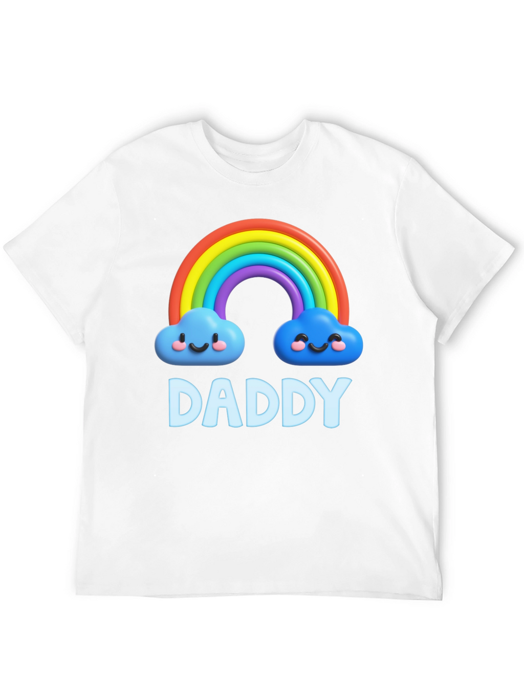 Cute Daddy Rainbow Cloud Graphic T-Shirt