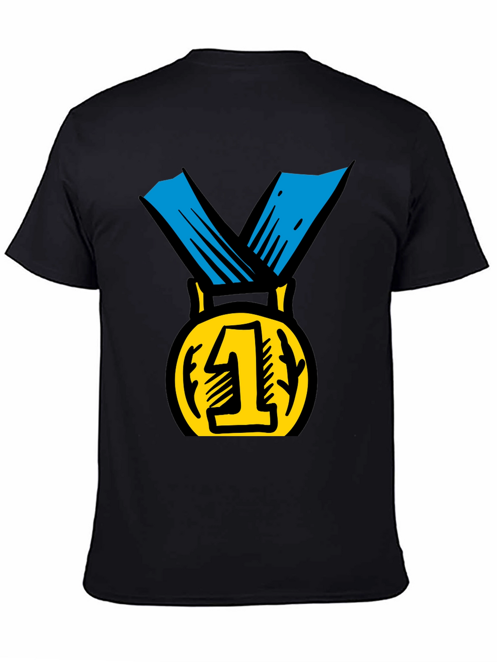 Champion Black T-Shirt with Gold #1 Medal