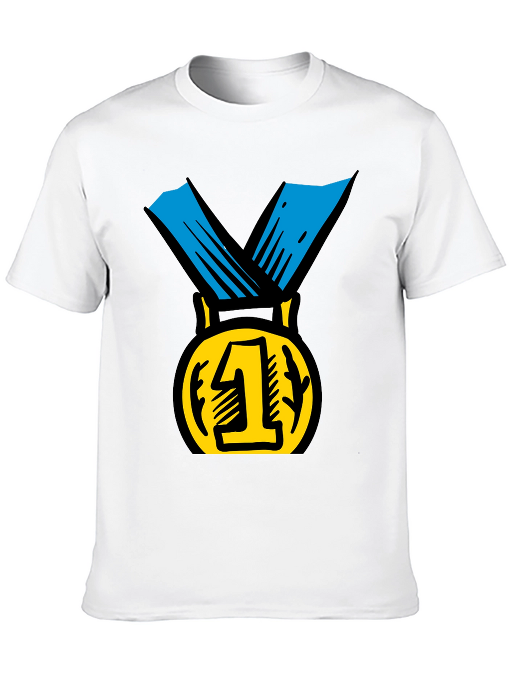 Champion Black T-Shirt with Gold #1 Medal