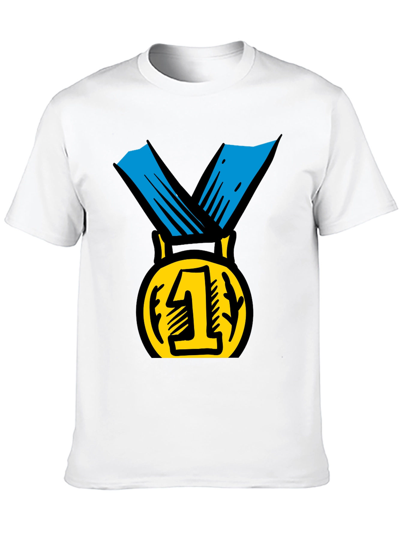 Champion Black T-Shirt with Gold #1 Medal